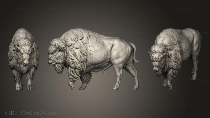 Animal figurines (Animal American Bison, STKJ_3350) 3D models for cnc