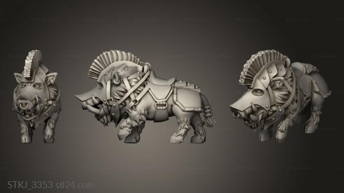 Animal figurines (Animal Mounts Boar, STKJ_3353) 3D models for cnc