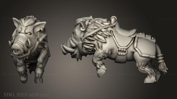 Animal figurines (Animal Mounts Boar, STKJ_3355) 3D models for cnc