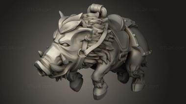 Animal figurines (Animal Mounts Boar, STKJ_3355) 3D models for cnc