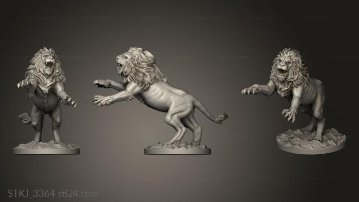 Animal figurines (Animals Lion, STKJ_3364) 3D models for cnc