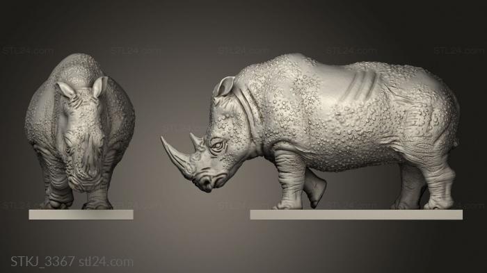 Animal figurines (Animals Rhino, STKJ_3367) 3D models for cnc