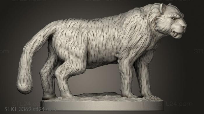 Animal figurines (Animals Snow Leopard, STKJ_3369) 3D models for cnc