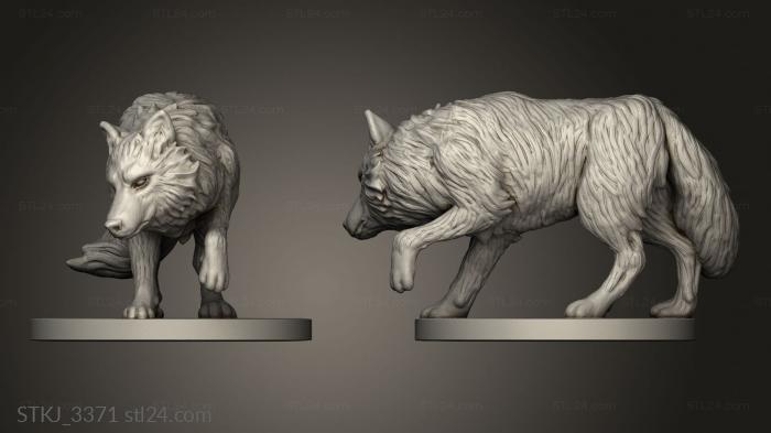 Animal figurines (Animals Wolf, STKJ_3371) 3D models for cnc