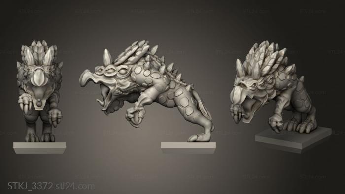 Animal figurines (Daemon Chaos Hound, STKJ_3372) 3D models for cnc