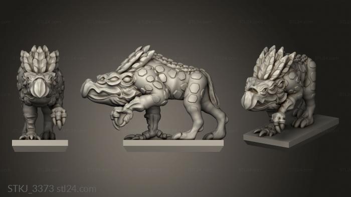 Animal figurines (Daemon Chaos Hound, STKJ_3373) 3D models for cnc