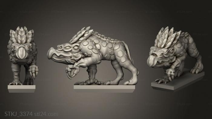 Animal figurines (Daemon Chaos Hound, STKJ_3374) 3D models for cnc