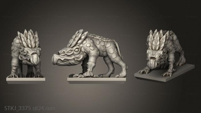 Animal figurines (Daemon Chaos Hound, STKJ_3375) 3D models for cnc