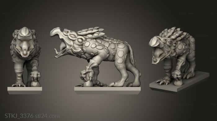 Animal figurines (Daemon Chaos Hound, STKJ_3376) 3D models for cnc