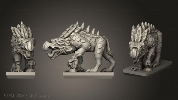 Animal figurines (Daemon Chaos Hound, STKJ_3377) 3D models for cnc