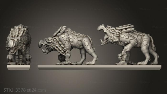 Animal figurines (Daemon Chaos Hound sstrip, STKJ_3378) 3D models for cnc