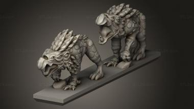 Animal figurines (Daemon Chaos Hound sstrip, STKJ_3378) 3D models for cnc