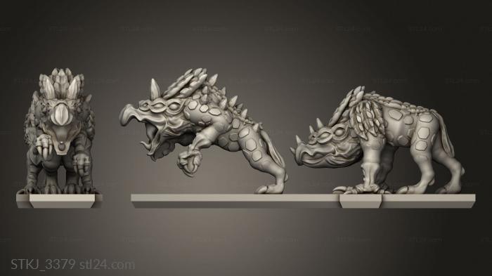 Animal figurines (Daemon Chaos Hound sstrip, STKJ_3379) 3D models for cnc