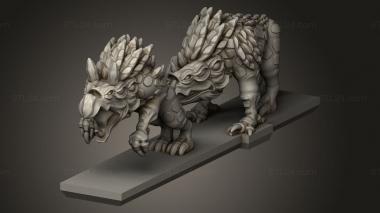 Animal figurines (Daemon Chaos Hound sstrip, STKJ_3379) 3D models for cnc