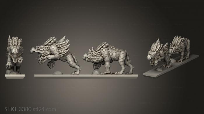 Animal figurines (Daemon Chaos Hound sstrip, STKJ_3380) 3D models for cnc