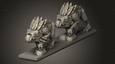 Animal figurines (Daemon Chaos Hound sstrip, STKJ_3381) 3D models for cnc