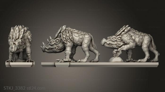 Animal figurines (Daemon Chaos Hound sstrip, STKJ_3382) 3D models for cnc