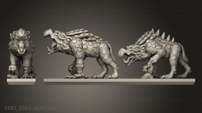 Animal figurines (Daemon Chaos Hound sstrip, STKJ_3383) 3D models for cnc