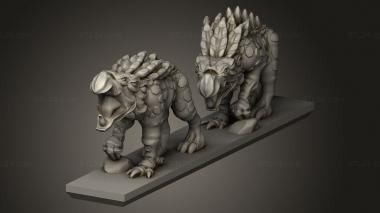 Animal figurines (Daemon Chaos Hound sstrip, STKJ_3383) 3D models for cnc