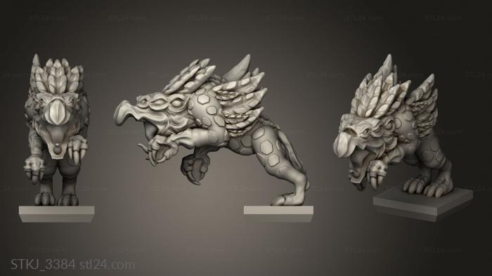 Animal figurines (Daemon Chaos Hound, STKJ_3384) 3D models for cnc