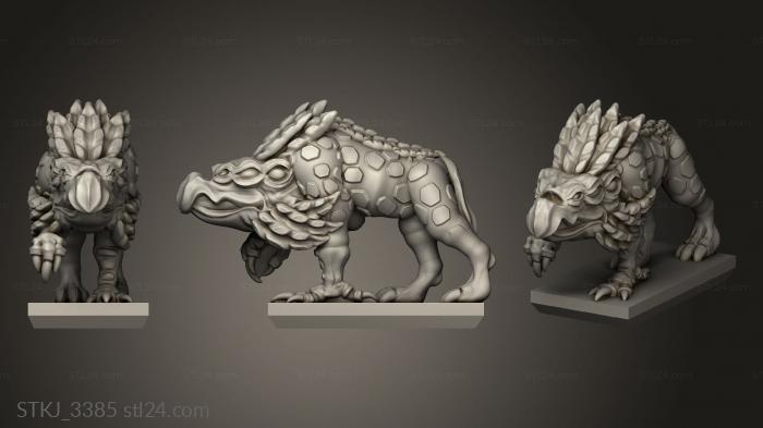 Animal figurines (Daemon Chaos Hound, STKJ_3385) 3D models for cnc