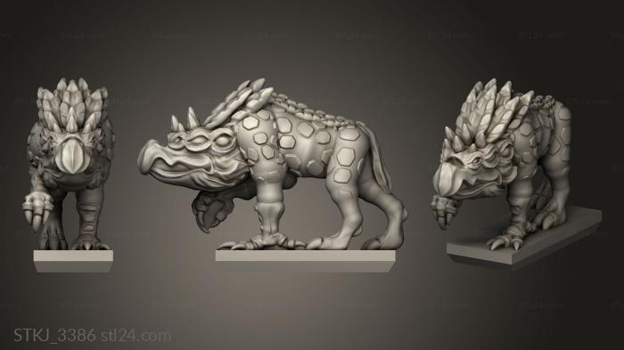 Animal figurines (Daemon Chaos Hound, STKJ_3386) 3D models for cnc