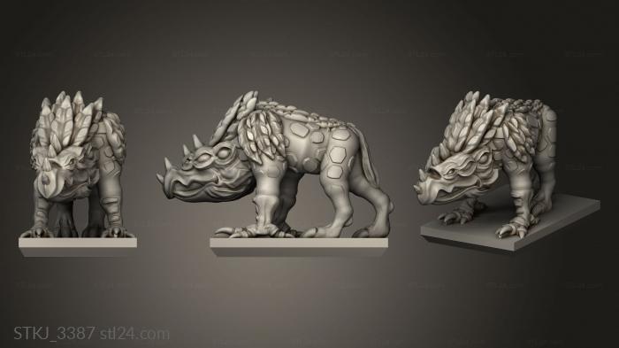 Animal figurines (Daemon Chaos Hound, STKJ_3387) 3D models for cnc