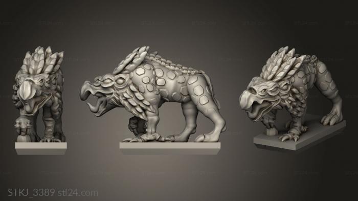 Animal figurines (Daemon Chaos Hound, STKJ_3389) 3D models for cnc