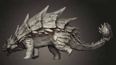 Animal figurines (Ankylosaurus Running, STKJ_3399) 3D models for cnc