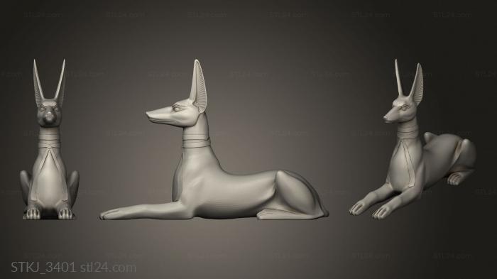 Animal figurines (Anubis Dog, STKJ_3401) 3D models for cnc