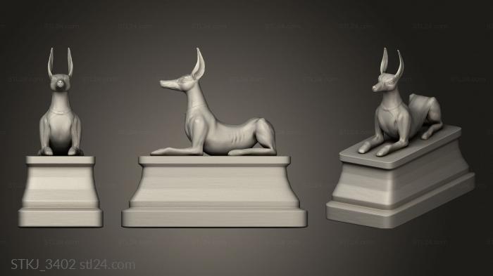 Animal figurines (Anubis Statue, STKJ_3402) 3D models for cnc