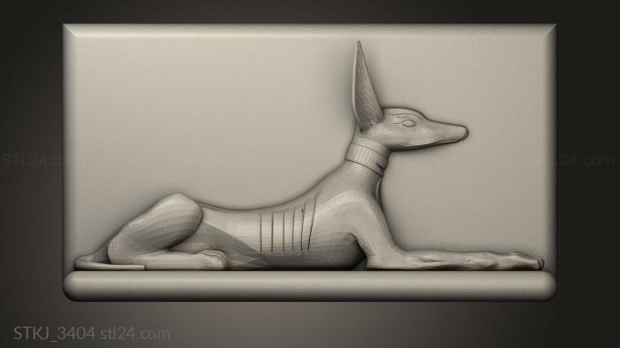 Animal figurines (Anubis Wall Mounted Statue, STKJ_3404) 3D models for cnc