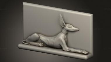 Animal figurines (Anubis Wall Mounted Statue, STKJ_3404) 3D models for cnc