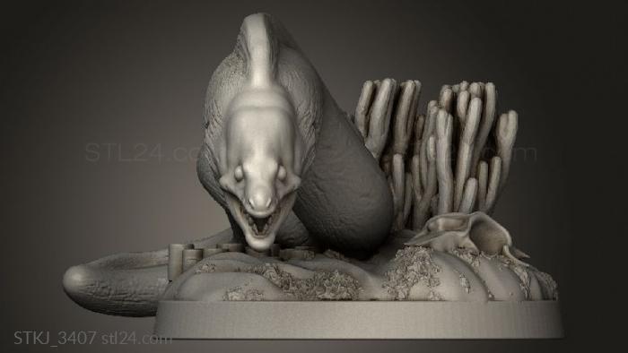 Animal figurines (Aquatic Creatures Eel, STKJ_3407) 3D models for cnc