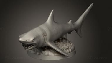 Animal figurines (Aquatic Creatures Shark, STKJ_3408) 3D models for cnc