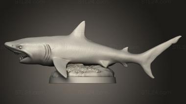 Animal figurines (Aquatic Creatures Shark, STKJ_3408) 3D models for cnc