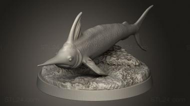 Animal figurines (Aquatic Creatures Swordfish, STKJ_3410) 3D models for cnc