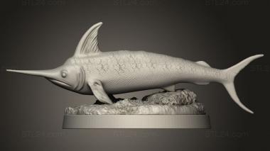 Animal figurines (Aquatic Creatures Swordfish, STKJ_3410) 3D models for cnc