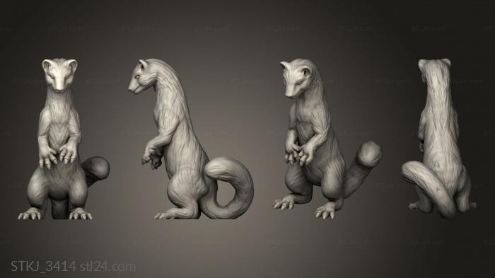 Animal figurines (Art Weasel, STKJ_3414) 3D models for cnc