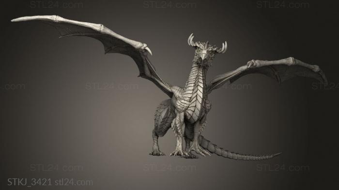 Animal figurines (Baby Dragon Green lychee, STKJ_3421) 3D models for cnc