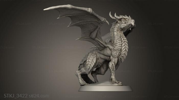 Animal figurines (Baby Dragon, STKJ_3422) 3D models for cnc