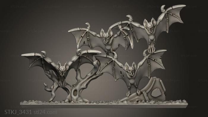 Animal figurines (bats, STKJ_3431) 3D models for cnc