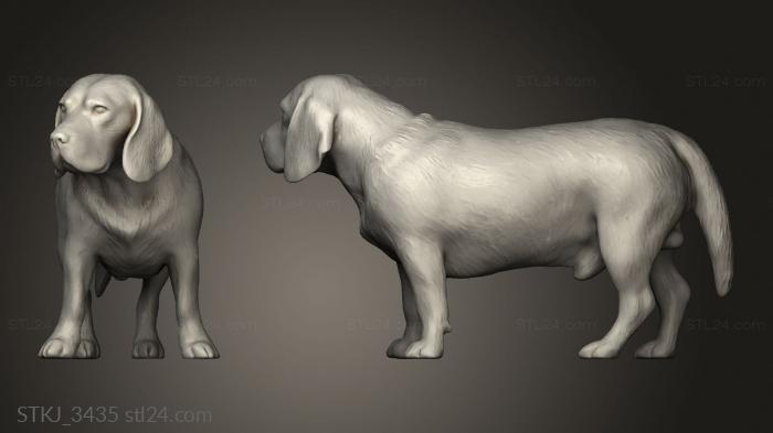 Animal figurines (beagle dog, STKJ_3435) 3D models for cnc