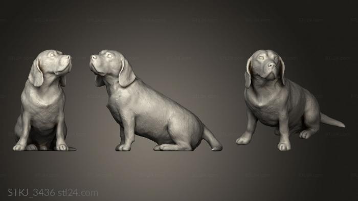 Animal figurines (beagle dog, STKJ_3436) 3D models for cnc