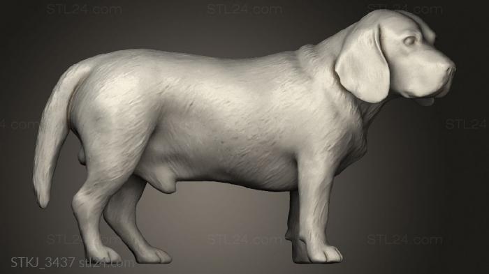 Animal figurines (beagle dog, STKJ_3437) 3D models for cnc