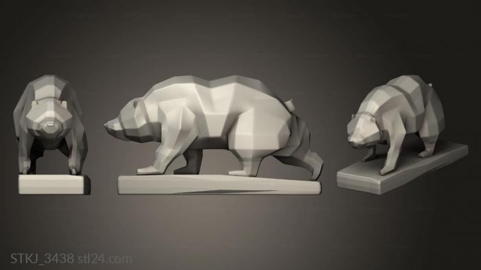 Animal figurines (BEAR sculpture animal figure export, STKJ_3438) 3D models for cnc