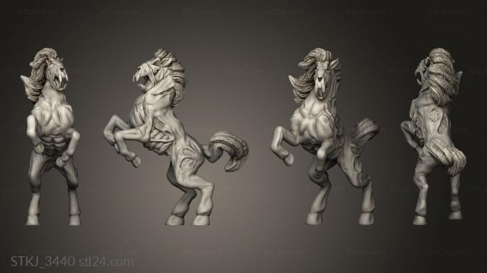 Animal figurines (Bear Zomby Tiger Horse, STKJ_3440) 3D models for cnc