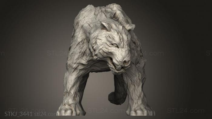 Animal figurines (Bear Zomby Tiger Horse Zombie, STKJ_3441) 3D models for cnc