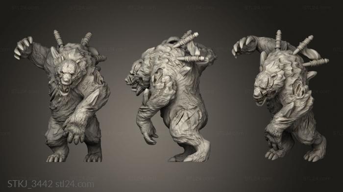 Animal figurines (Bear Zomby Tiger Horse, STKJ_3442) 3D models for cnc