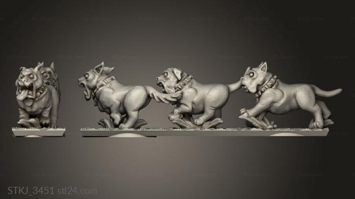 Animal figurines (hounds strip, STKJ_3451) 3D models for cnc